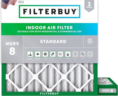 Filterbuy 22x22x2 MERV 8 Air Filter Replacement HVAC Furnace