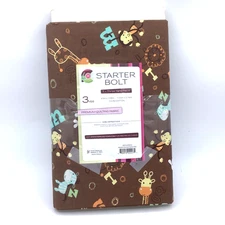 CREATIVE CUT Starter Bolt 3 Yards 43" x 108" Fabric Cotton Brown Jungle Alphabet