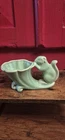 Vintage Green Glaze McCoy Planter Squirrel and Cornucopia Holder Ceramic EUC