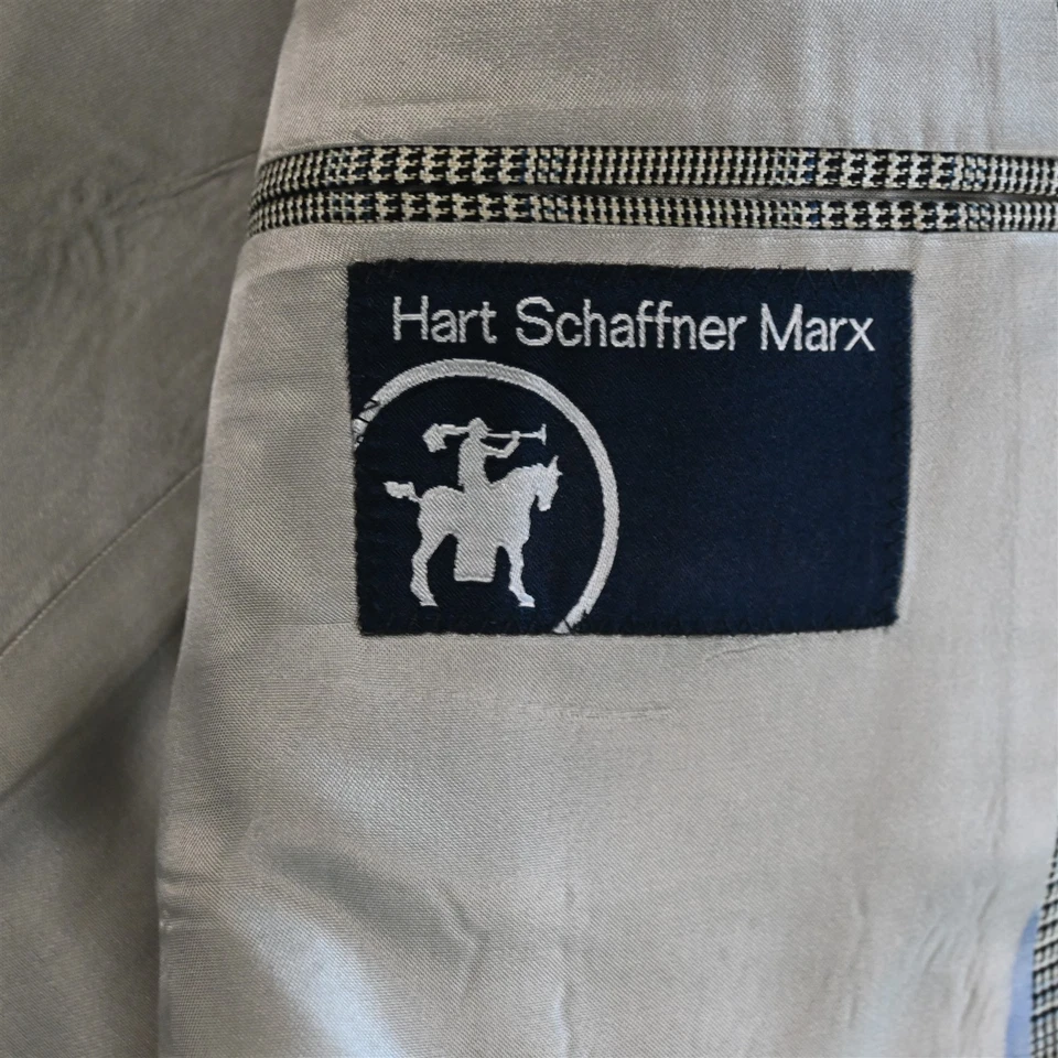 Blazer Traje Chaqueta Abrigo Deportivo Hart Shaffner Marx 46R Gris Cuadros Lana EE. UU. Para Hombre Foto 4 de 4