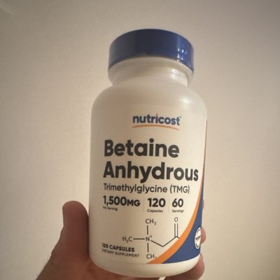 Nutricost Betaine Anhydrous TMG 1,500mg Gluten-Free Non-GMO 120 Capsules