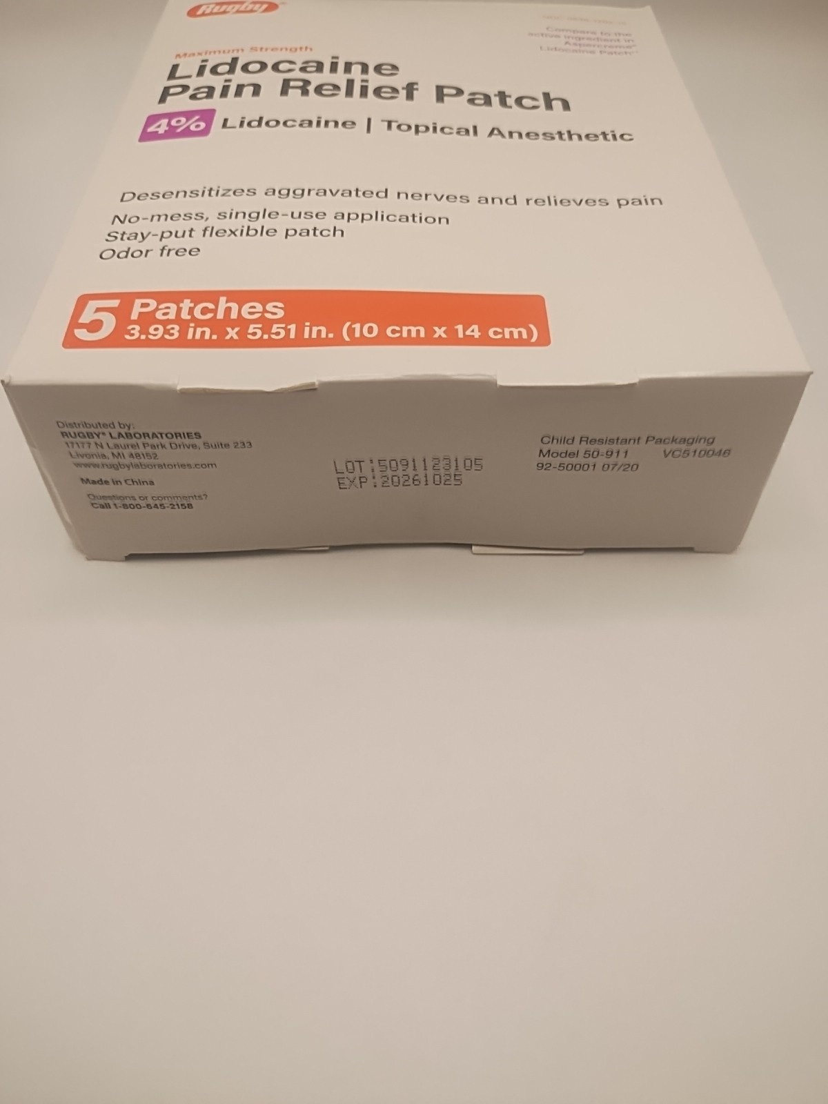 3x Rugby Max Pain Relief Patch 4% 15 Patches Exp:10/2026