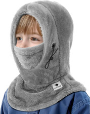 Kids Ski Balaclava for Boys Girls, 2 Size Fleece Winter Face Hat for Kids Todd