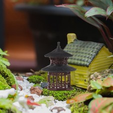 Mini Garden Figurines Chinese House Model Bonsai Pavilion Ornament