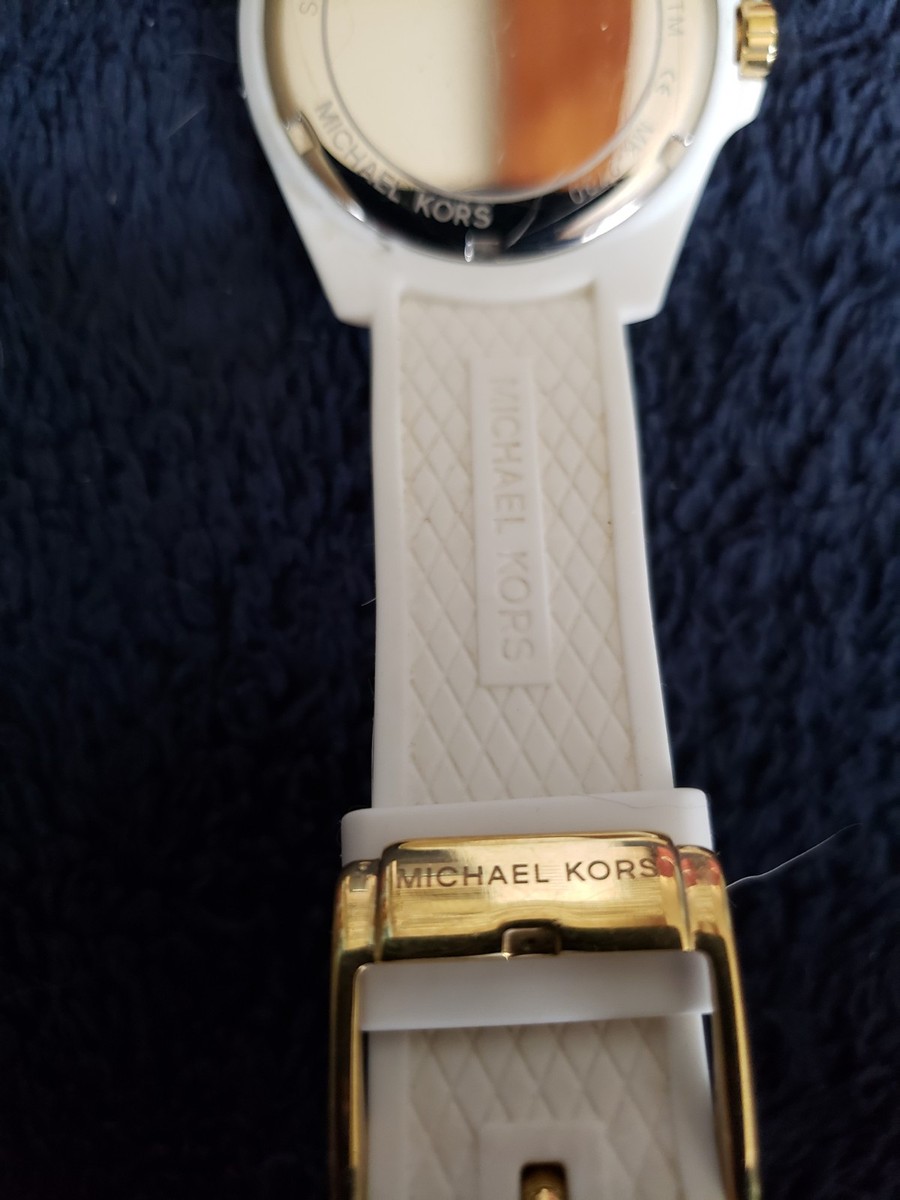Michael Kors Bradshaw Gold-tone and White Silicone Watch Michael Kors Bradshaw Gold-tone and White Silicone Watch