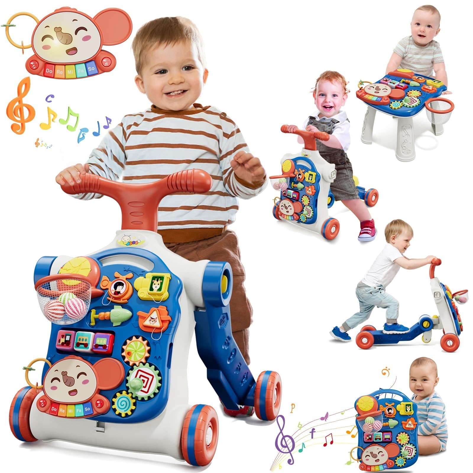 5-5 in-1 Baby Push Walker Toddler Learning Toy