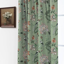 Chic Vintage Floral Bird Curtains - 70-80 Blackout for Stylish Privacy