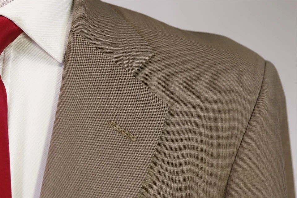 Traje a medida personalizado Tom James Holland & Sherry marrón tic tejido 2-Btn 40R Foto 4 de 4
