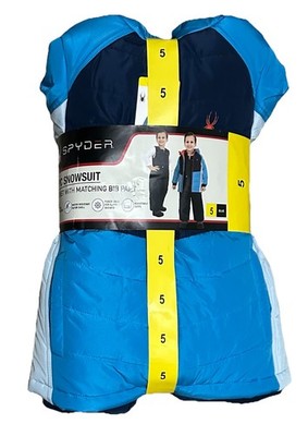 Spyder 2 Piece Snowsuit Jacket with Matching Bib Pants Size 5 Boys Blue