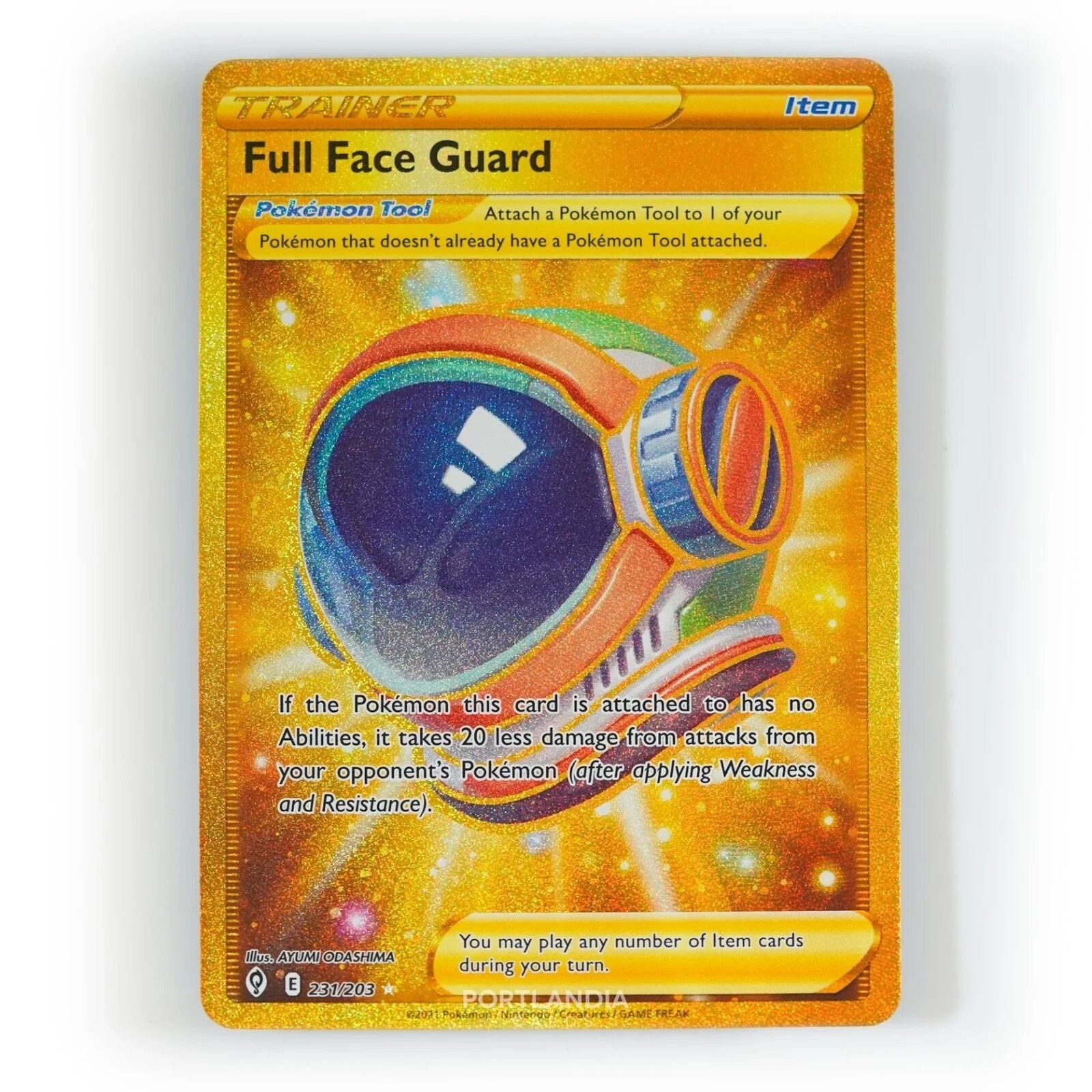 Pokemon - Full Face Guard - 231/203 - SWSH Evolving Skies - Gold Secret Rare