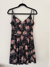 Floral Dress Large Black Pink Forever 21