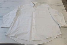Buttoned Down Men's Long Sleeves Button Down White Dress Shirt Sz 18.5 34 47 86
