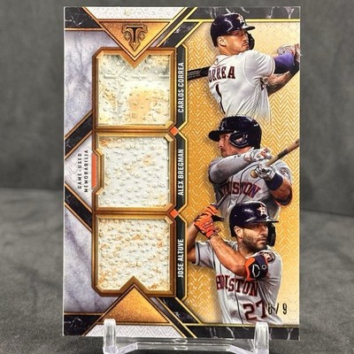 2021 Topps Triple Threads Correa Bregman Altuve TOUCH  EM! ALL GAME USED BASE /9