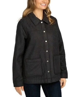 Boston Traders Women's  Black Fleece Lined Trucker Jacket Size M (E6/9)
