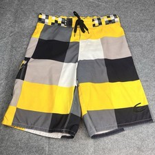 Exist Swim Mens Yellow Black Size XXL Trunks USA Surf Beach Party Draw String