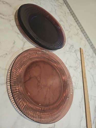 Vintage Forte Crisa Mexican In Purple Amethyst Glass. 4 Dinner Plates Set Of 4 - Picture 7 of 8