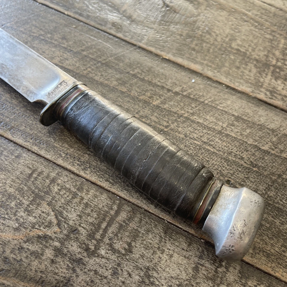 Cuchillo de hoja fija vintage de mármol Gladstone Michigan ¡Ver fotos! Antiguo Foto 3 de 4