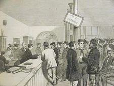 New York City SEAMAN'S EXCHANGE CHERRY STREET 'No Smoking" 1872 Art Print Matted