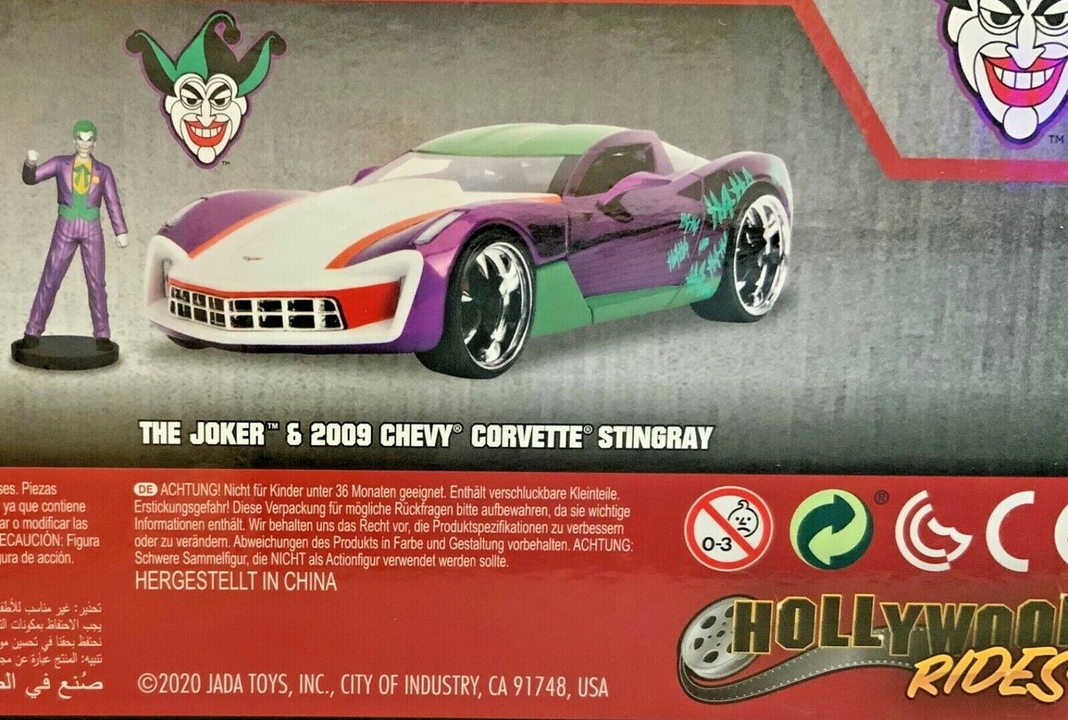 ミニカー The Joker 2009 Chevy Corvette Stingray Amazon.com: Jada Toys Hollywood Rides DC Comics Joker & 2009