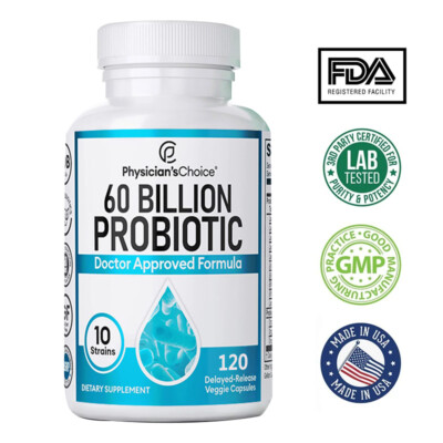 Physician's Choice 60 Billion Probiotic Digestive Gut Health Immune Mood Health
