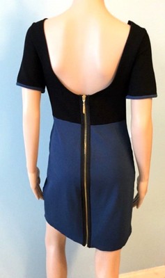 blue and black bodycon dress