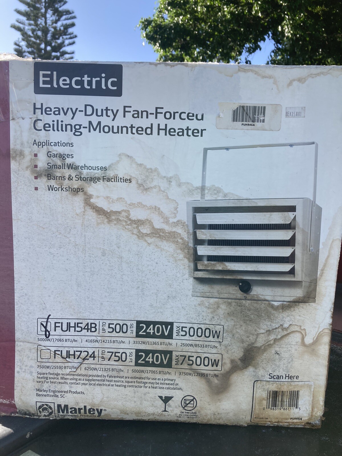 Fahrenheat 5000-Watt 240-Volt Garage Ceiling Heater FUH54 FAHRENHEAT FUH54  | eBay
