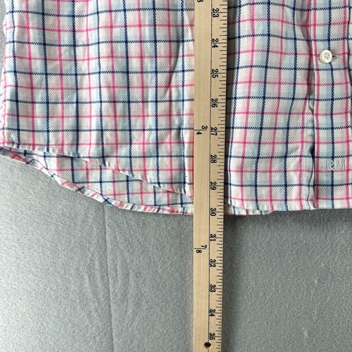 Johnston Murphy Mens Button Up Shirt L White Striped Tailored Fit Preppy - Picture 11 of 20