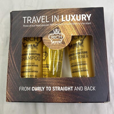 New rich hair care travel in luxury trio set Argan Oil Shampoo Conditioner