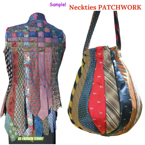 50X Herren Vintage Krawatten Set für Krawatte PATCHWORK Handwerk Quilt Designer Hobby - Bild 13 von 13