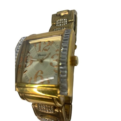 Geneva Platinum 7339 Men's Rose Gold Stainless Steel Wristwatch Embellished - 第 3/11 張圖片