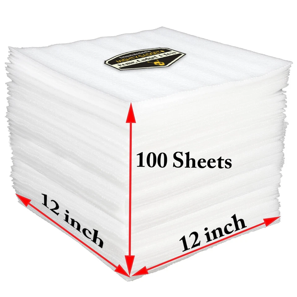 100 Foam Wrap Cushioning Sheets 12x12x1/16 packing materials for fragile items - Image 2 of 4