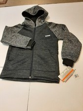 HIND Boys Full Zip Hoodie Boys S 8 Youth Charcoal Gray Heathered Fleece Lined