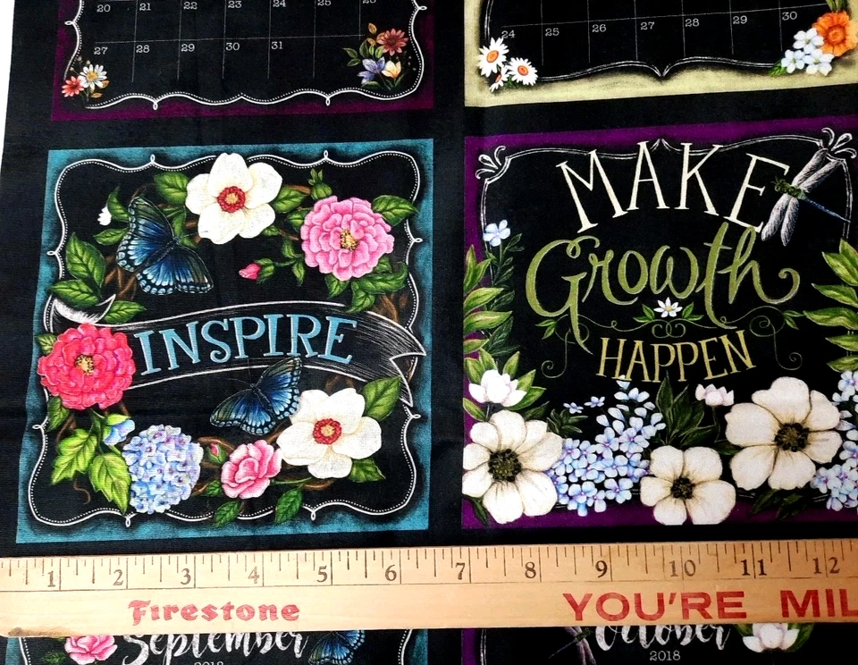 Panel de tela 28x44" 12 meses calendario cuadrados (2018) por Ninete Parisi NORTHCOTT Foto 4 de 4