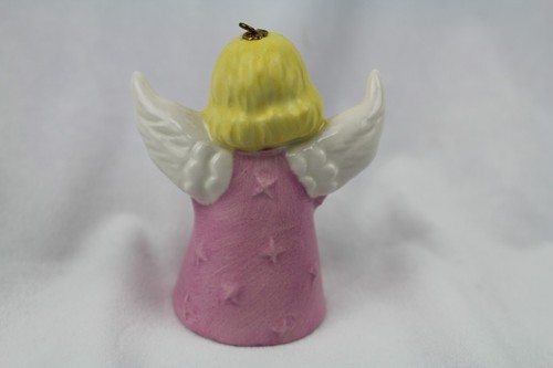 Vintage Goebel 1978 Angelo di Natale annuale con Ornamento Campana Arpa Rosa - Foto 4 di 8