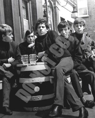 Early Rolling Stones Outside a Pub Having a Pint Jagger Richards 8x10 Photo