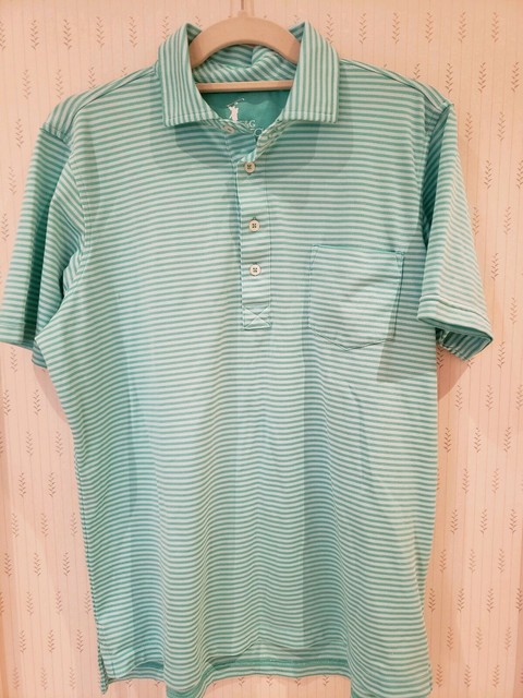 Fairway And Greene F&G Tech Golf Polo Shirt Light Green and White Stripes S M | eBay