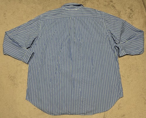 Polo Ralph Lauren Shirt Mens 3XLT 3XL TALL Blue Striped Long Sleeve Button Down - Picture 2 of 14