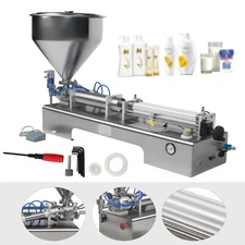 600ml Liquid Paste Filling Machine Pneumatic Bottle Pack Piston Filler & Hopper