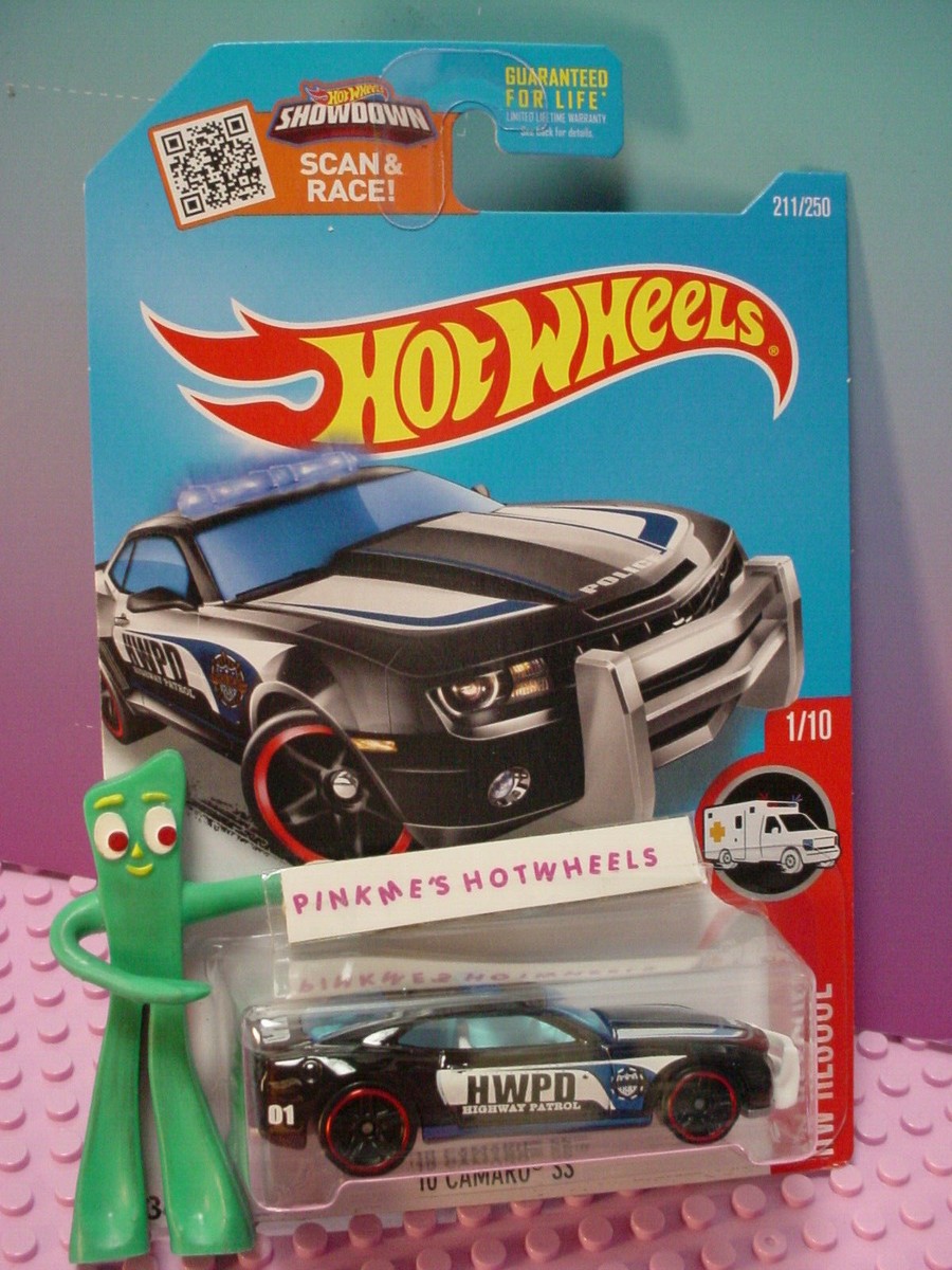 2016 Hot Wheels '10 CAMARO SS #211✰black/white;HIGHWAY PATROL