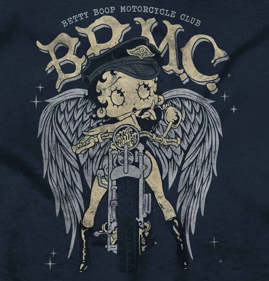 Camisetas sin mangas Betty Boop dibujos animados BBMC motocicleta ángel para mujer espalda corredora Foto 2 de 4