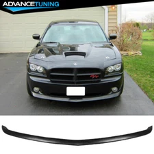 Fits 06-10 Dodge Charger OE Style Front Bumper Lip Spoiler Unpainted Black - PU