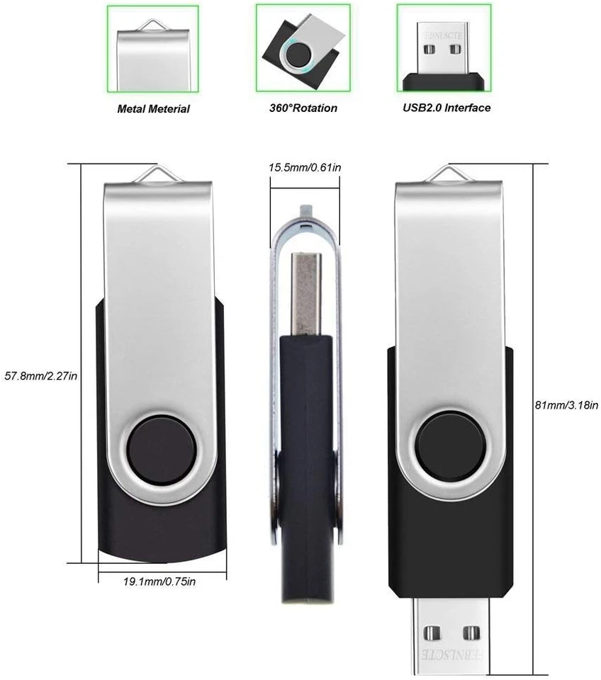 Pen Drive 2GB Pennetta USB 5 Pezzi Pendrives - Portatile Chiavetta USB 2.0 2 GB - Immagine 3 di 4