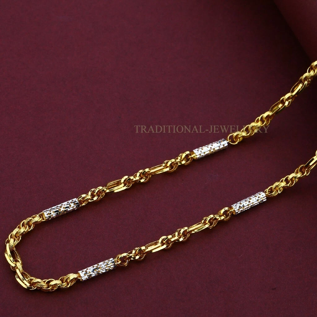 Unisex Italian Turkey chain 916 22k Gold Chain Necklace Daily