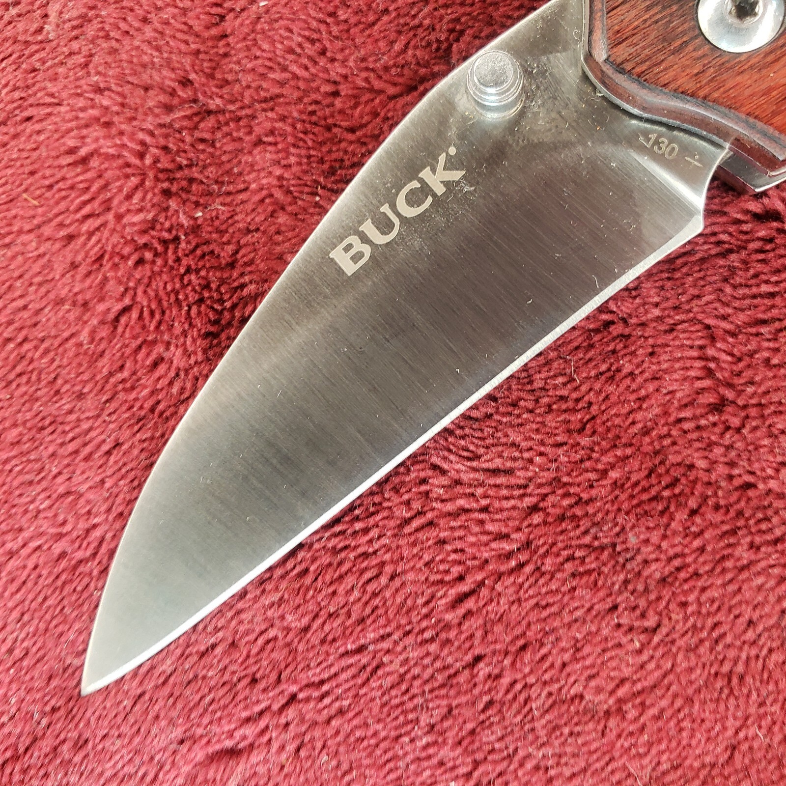 Buck Knife 130 Large Folder Brown Pakka Handle, Belt Clip eBay