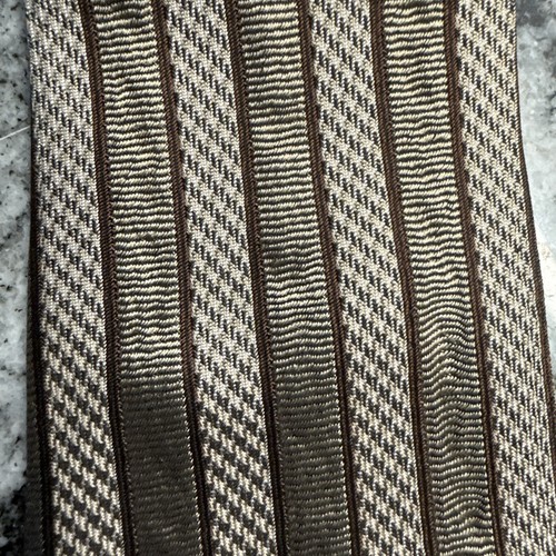 Vintage Dolce & Gabbana Monogram Silk Gold Stripped Tie 58 Inch Long - Picture 4 of 6