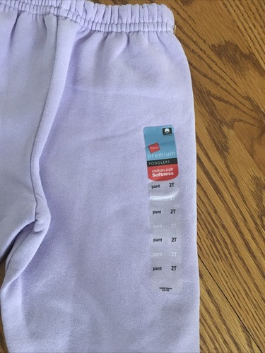 Hanes premium toddlers purple pastel sweatpants 2T - Picture 2 of 4