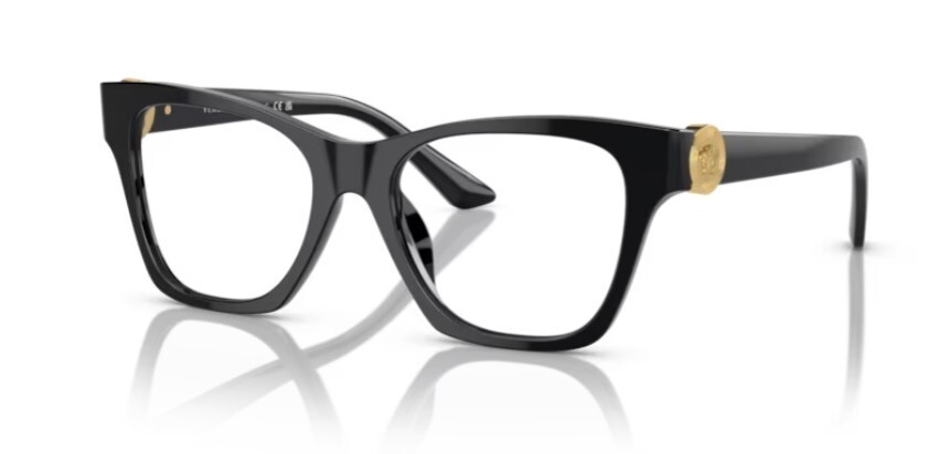 Versace 0VE3341U GB1 Black/Clear Soft Square 50 mm Women's Eyeglasses