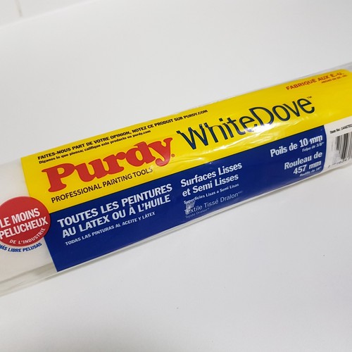Manicotto Rullo Vernice Purdy Bianco Colomba Bianco Pittura Professionale 45cm 10mm - Foto 2 di 12
