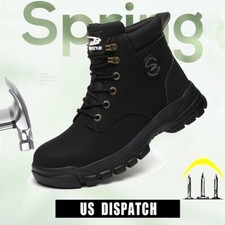 Mens Water resistant Work Boots Steel Toe Safety Shoes Indestructible Non Slip