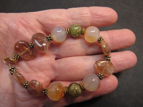 14k gold gf agate bracelet - Picture 6 of 7